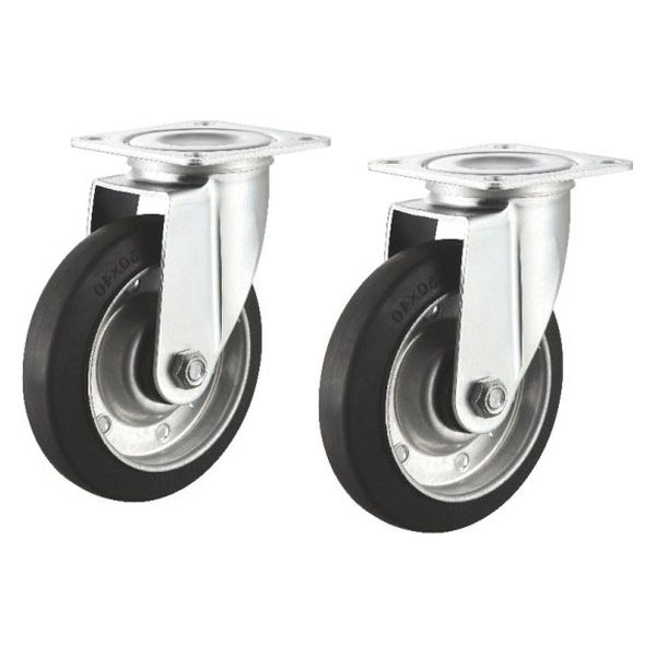 サンワサプライ 汎用キャスター 125mm径 2個セット(フリー)ゴム製 CST-125ER-FRE2 1セット(2個入)（直送品）