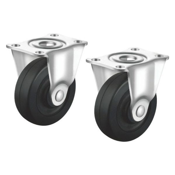 サンワサプライ 汎用キャスター 75mm径 2個セット(固定)ゴム製 CST-75E-FIX2 1セット(2個入)（直送品）
