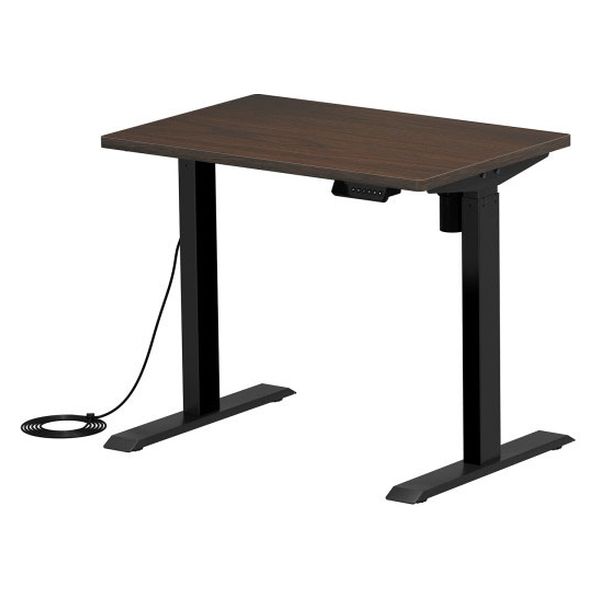 サンワサプライ e電動昇降デスク 受注生産品 幅900×奥行650mm 濃い木目×ブラック ERD-ER9060M 1台（直送品）