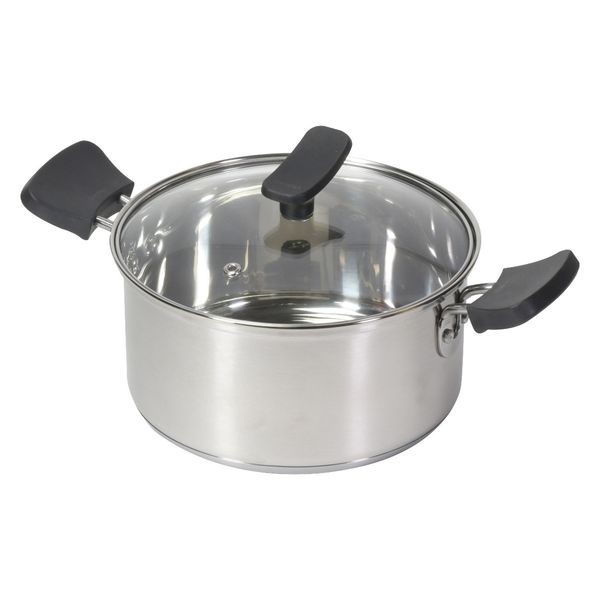 【新品・未使用】LFORNERIS ルチアーノ 25㎝ 三層 ステンレス 両手鍋 パール金属 両手鍋 18cm IH対応 チーノ ステンレス製 3層底