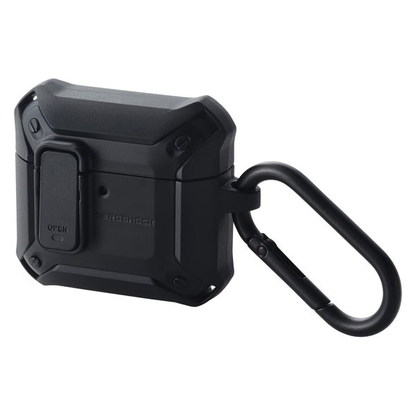 AirPods 4 ケース 用 耐衝撃 衝撃吸収 フタ開閉ロック機能 ブラック AVA-AP06ZEROLBK エレコム 1個（直送品）