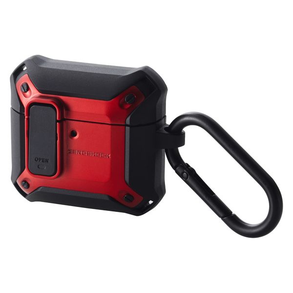 AirPods 4 ケース 用 耐衝撃 衝撃吸収 フタ開閉ロック機能 レッド AVA-AP06ZEROLRD エレコム 1個（直送品）
