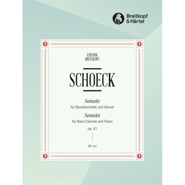 BREITKOPF(ブライトコプフ出版) オトマール・シェック:ソナタ (BASS CLARINET/PIANO) EB5515 1冊（直送品） 7,561円
