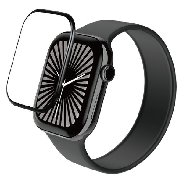 アップルウォッチ ガラス フィルム 【42mm対応】 高透明 光反射軽減 ブラック AW-24BFLGARR エレコム 1個（直送品）