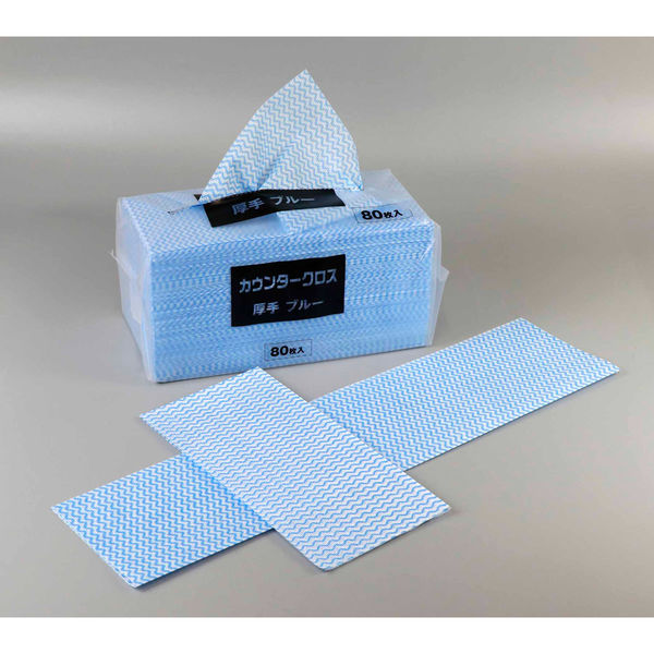 ミズムジャパン MISM カウンタークロス 厚手 80枚組 ブルー 1パック（直送品）