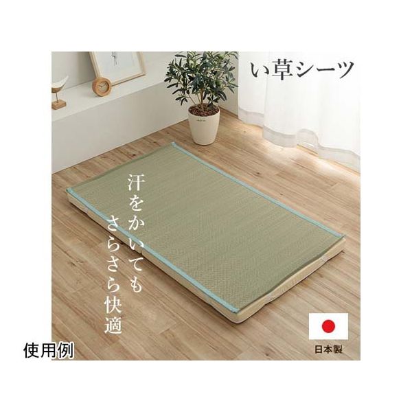 イケヒコ・コーポレーション い草シーツ ブルー ベビーサイズ 約70×120cm 67-5723-28 1個（直送品）