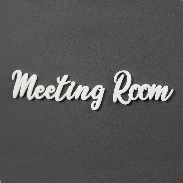 SignJapan 筆記体ドアサイン MEETING ROOM ホワイト