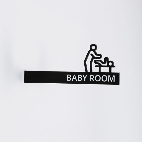 SignJapan ビス留め突き出しサイン BABY ROOM 文字あり