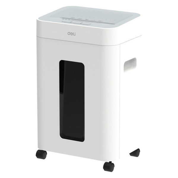 新品同様　自動送りシュレッダー　ホチキス、カードも可、 30分連続可能23L静音 Deli 超静音A4据え置型マイクロカットシュレッダー ホッチキス
