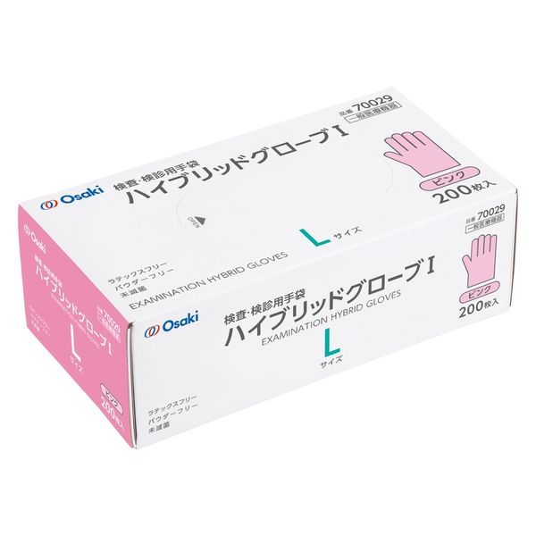 オオサキメディカル ハイブリッドグローブ I ピンク L 70029
