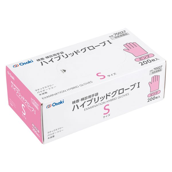 オオサキメディカル ハイブリッドグローブ I ピンク S 70027