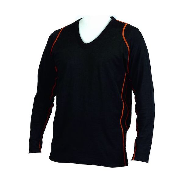 トラスコ中山 TRUSCO 吸湿発熱ウェア ティーバーナー2 Vネックシャツ Mサイズ TSHTV-M 1着 856-6915（直送品）