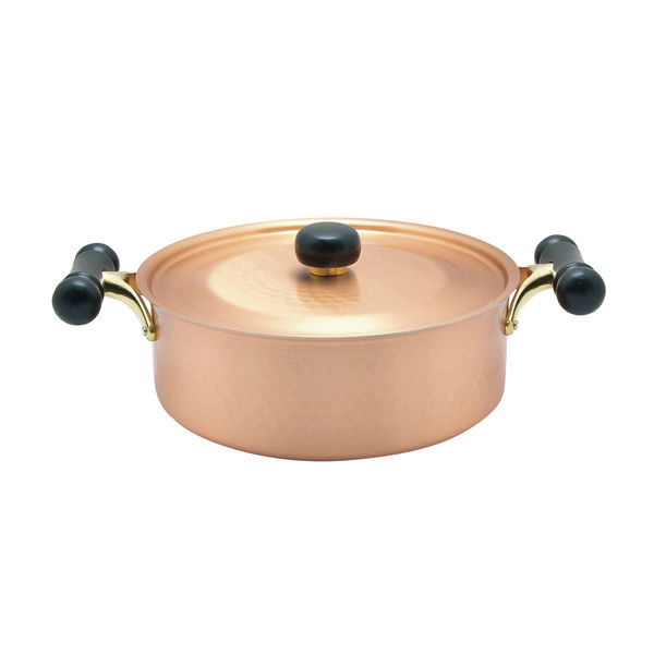 新光金属 銅IHアンティック 浅型鍋 IH-104 24cm 3111200（取寄品）
