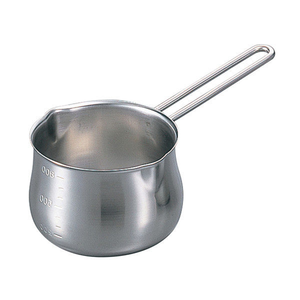 18-8 ミルクパン(目盛付)12cm 900cc ワイヤーハンドル 8142800 18-8 ミルクパン(目盛付)12cm 900cc ワイヤーハンドル 8142800