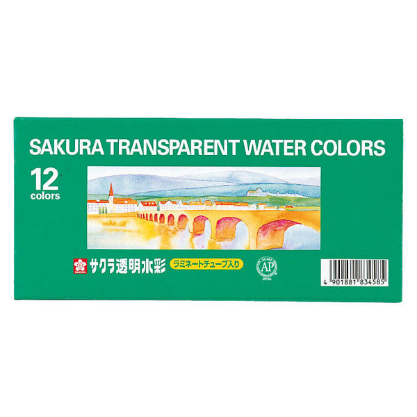 サクラクレパス 透明水彩12色ラミネートチューブ入り OW12（直送品）