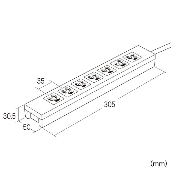 延長コード 電源タップ 3m 3P（ピン） 7個口 マグネット ライトグレー TAP-F37-3SR サンワサプライ 1個（直送品）