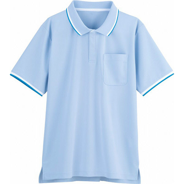 自重堂 WHIseL（ホワイセル） 半袖ポロシャツ WH90318 サックス 5L 介護ユニフォーム 1枚（取寄品）