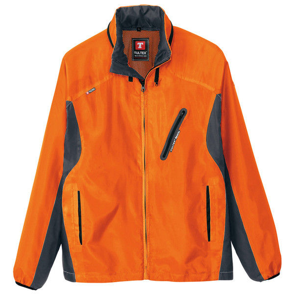 アイトス フードインジャケット（男女兼用） 10301 オレンジ×チャコール L 防寒 アウター 1枚（直送品）