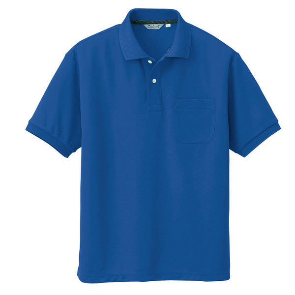 アイトス メンズ半袖ポロシャツ CL1000 ブルー S 介護ユニフォーム 1枚（直送品）