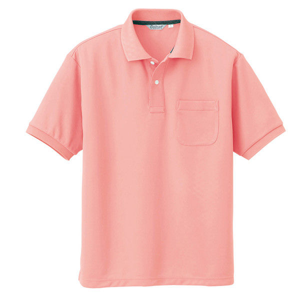 アイトス メンズ半袖ポロシャツ CL1000 ピンク M 介護ユニフォーム 1枚（直送品）