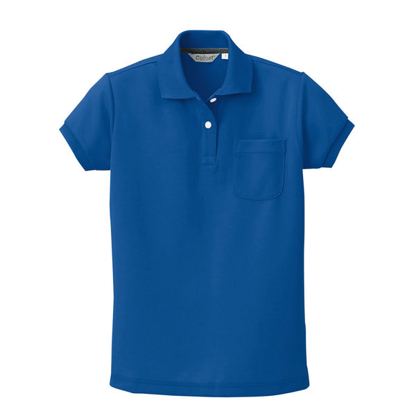 アイトス レディース半袖ポロシャツ CL2000 ブルー 15号 介護ユニフォーム 1枚（直送品）