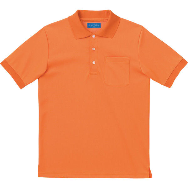 KAZEN（カゼン） ポロシャツ半袖 237 オレンジ 4L 医療白衣 1枚（直送品）