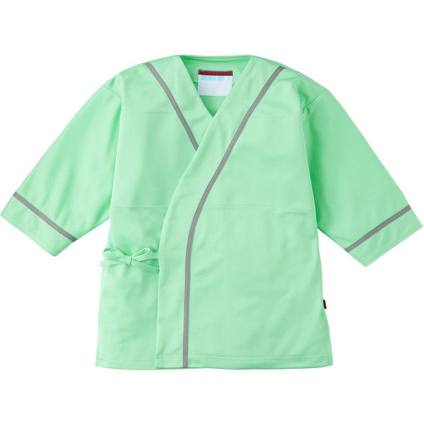 KAZEN（カゼン） ニット検診衣・甚平型 300 ミント×グレー 3L 検査衣 患者衣 1枚（直送品）