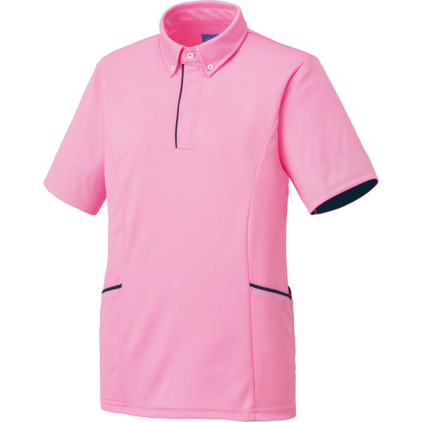 KAZEN（カゼン） ニットポロシャツ KZN231 ピンク LL 医療白衣 1枚（直送品）