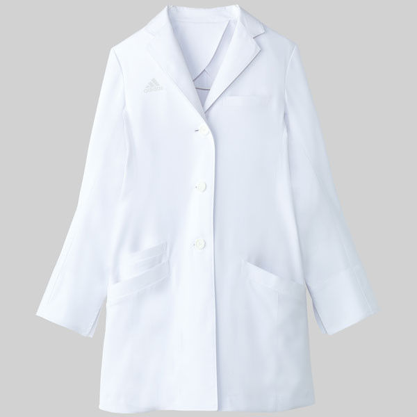 アディダス レディスドクターコート SMS201 ホワイト M KAZEN（カゼン） 医療白衣 1枚（直送品）