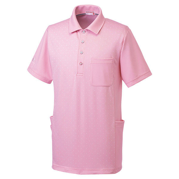 ルコックスポルティフ ユニセックスニットシャツ UZL3061 ピンク SS 介護ユニフォーム 1枚（直送品）