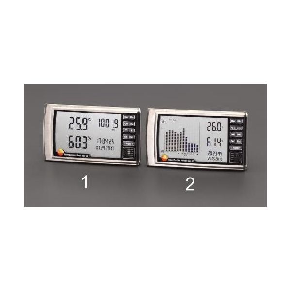 エスコ デジタル最高最低温度・湿度計 EA742CD-2 1個（直送品）