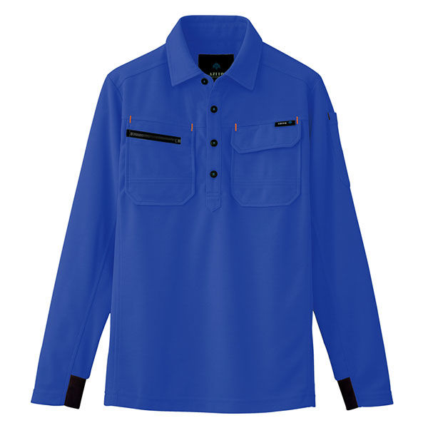 アイトス HERO’S UNIFORM 長袖ポロシャツ（男女兼用） ロイヤルブルー 3L AZ-10608-006-3L（直送品）