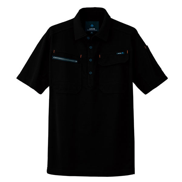 アイトス HERO’S UNIFORM 半袖ポロシャツ（男女兼用） ブラック 6L AZ-10609-010-6L（直送品）