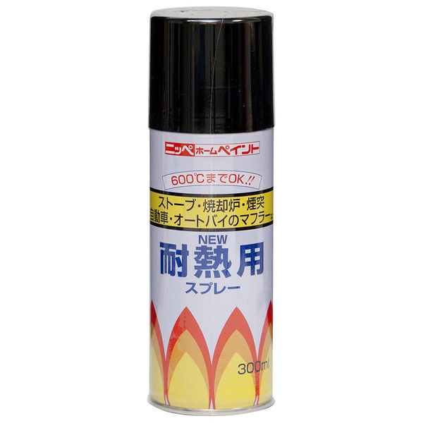 ニッペホームプロダクツ 耐熱用スプレー 300ml 黒 4976124310102 1セット（6本入）（直送品）