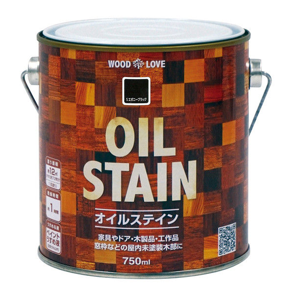 ニッペホームプロダクツ WOOD LOVE オイルステイン 750ml エボニーブラック 4976124517242 1セット（6個入）（直送品）