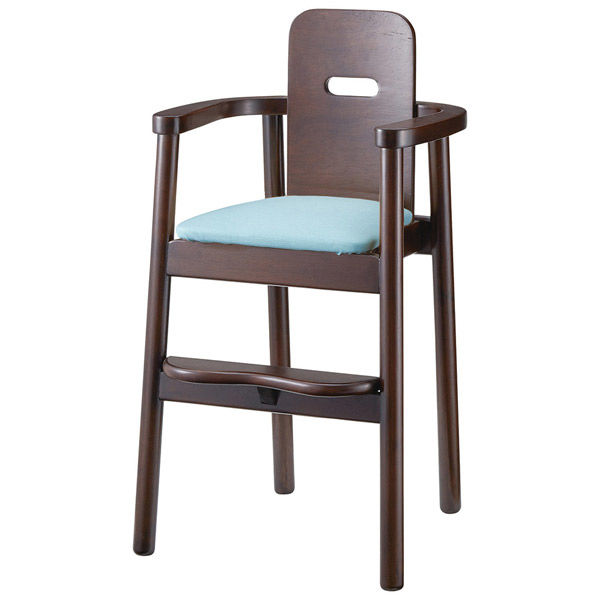 【軒先渡し】桜屋工業 RESTAREA 子供椅子6号 キッズチェア L8272 ダークブラウン×スカイブルー 1台（直送品）