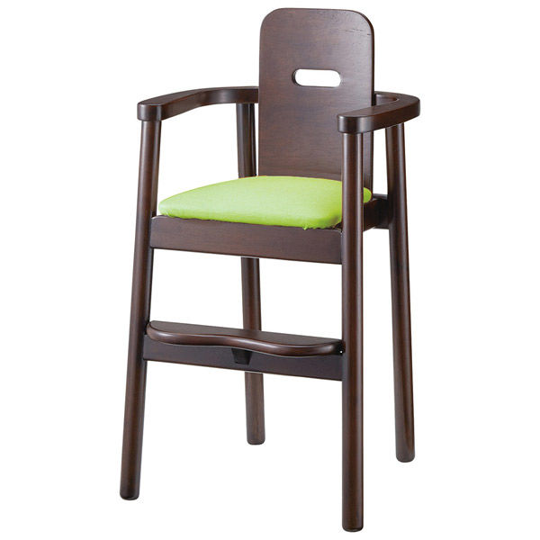 【軒先渡し】桜屋工業 RESTAREA 子供椅子6号 キッズチェア L8261 ダークブラウン×ライトグリーン 1台（直送品）