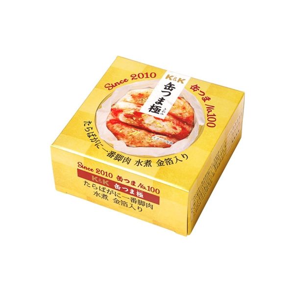 華麗 国分グループ本社 K&K 缶つま極 たらばがに一番脚肉水煮 金箔入 魚介類(加工食品)