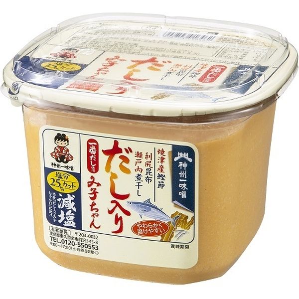 神州一味噌 だし入りみ子ちゃん 減塩 850g x6 2024303 1箱(6入)（直送 