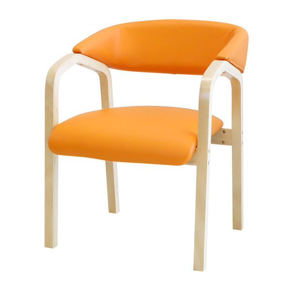 Netforce ネットフォース カミーナ 介護椅子 組立品 PVCレザー×オレンジ KAM-3-AW 1脚（直送品）