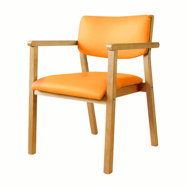 Netforce ネットフォース フルール 介護椅子 完成品 PVCレザー×オレンジ FLR-1-S4-AW 1セット(4脚入)（直送品）