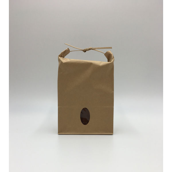 【紙袋】スーパーバッグ 米袋（ヒモ付・窓付・無地）2kg用 1パック（20枚入）