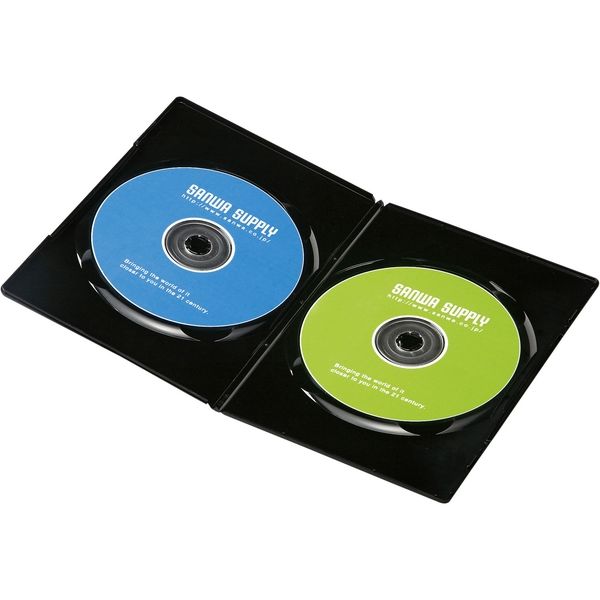 サンワサプライ スリムDVDトールケース（2枚収納・10枚セット・ブラック） DVD-TU2-10BKN 1個