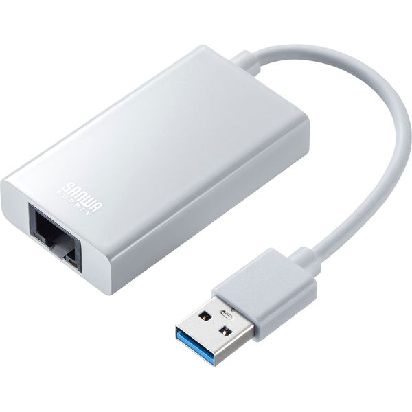 サンワサプライ USB3.2-LAN変換アダプタ(USBハブポート付・ホワイト) USB-CVLAN3WN 1個