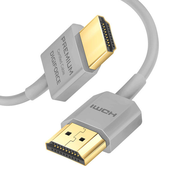 デジフォース PREMIUM HDMI ケーブル 超スリムタイプ (チャコールグレー) D0040CG 1本（直送品）