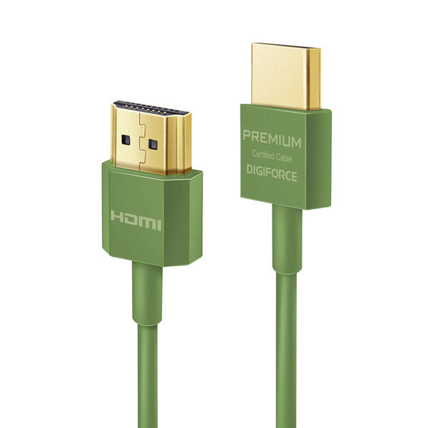デジフォース PREMIUM HDMI ケーブル 超スリムタイプ (オリーブグリーン) D0040OG 1本（直送品）