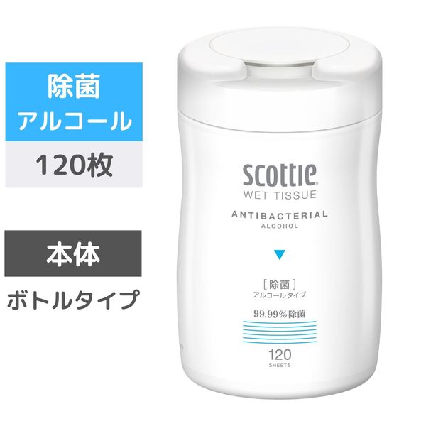 ウェットティッシュ 除菌シート 日本製紙クレシア スコッティ ウェットティシュー 除菌 アルコール 120枚 77015 1本