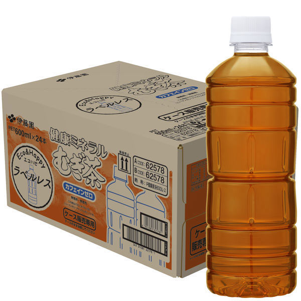 伊藤園 エコ ラベルレス 健康ミネラルむぎ茶 600ml 1箱（24本入