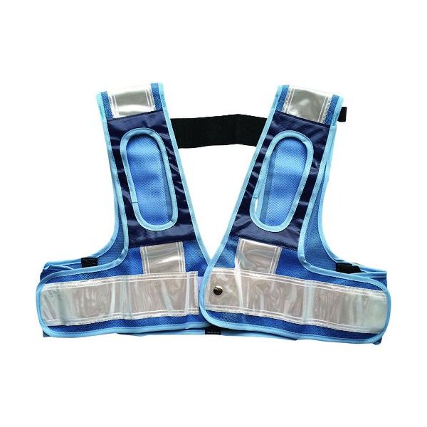 ミズケイ フルハーネス用安全ベスト「装着できるんです」<青/白> 5941114 1枚 226-6729（直送品）