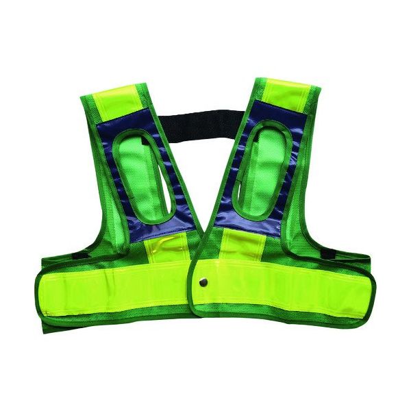 ミズケイ フルハーネス用安全ベスト「装着できるんです」<緑/黄> 5941117 1枚 226-6724（直送品）
